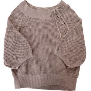 Express beige wide-neck sweater. Medium